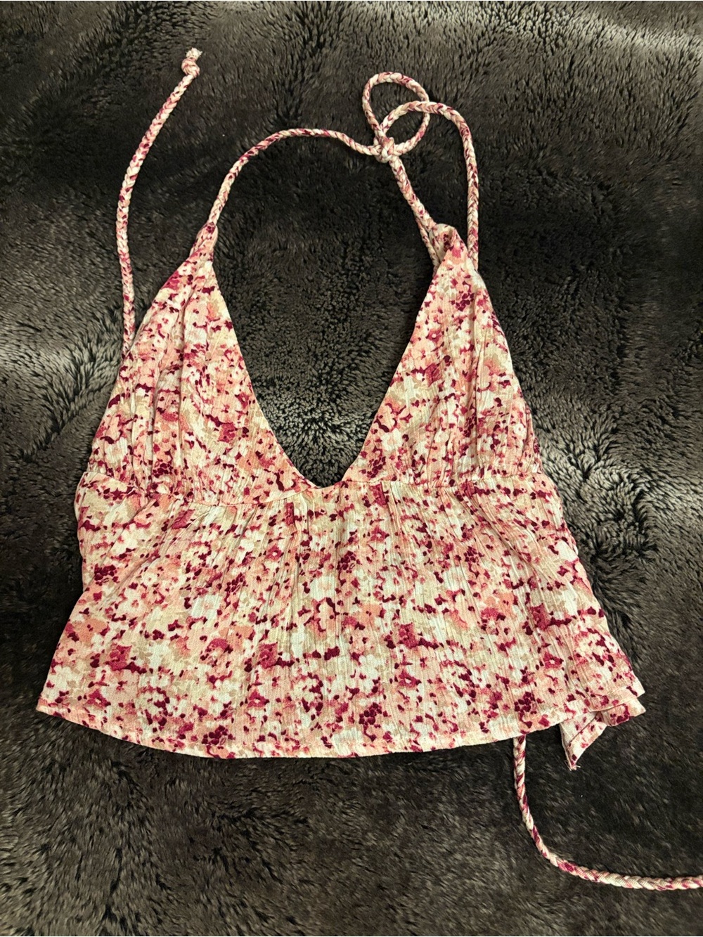 Garage Pink Floral Halter Cami Top